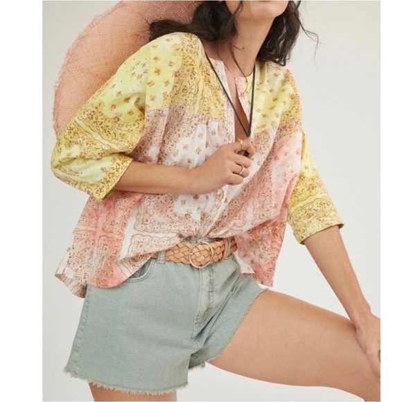 Anthropologie Tops - Anthropologie Pilcro The Tavi Batik Button Shirt Blouse